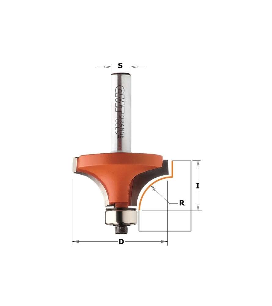 CMT 938.254.11 - Roundover router bit radius 6.35 mm - Shank 8 mm CMT 938.254.11 - Roundover router bit radius 6.35 mm - Shank 8 mm