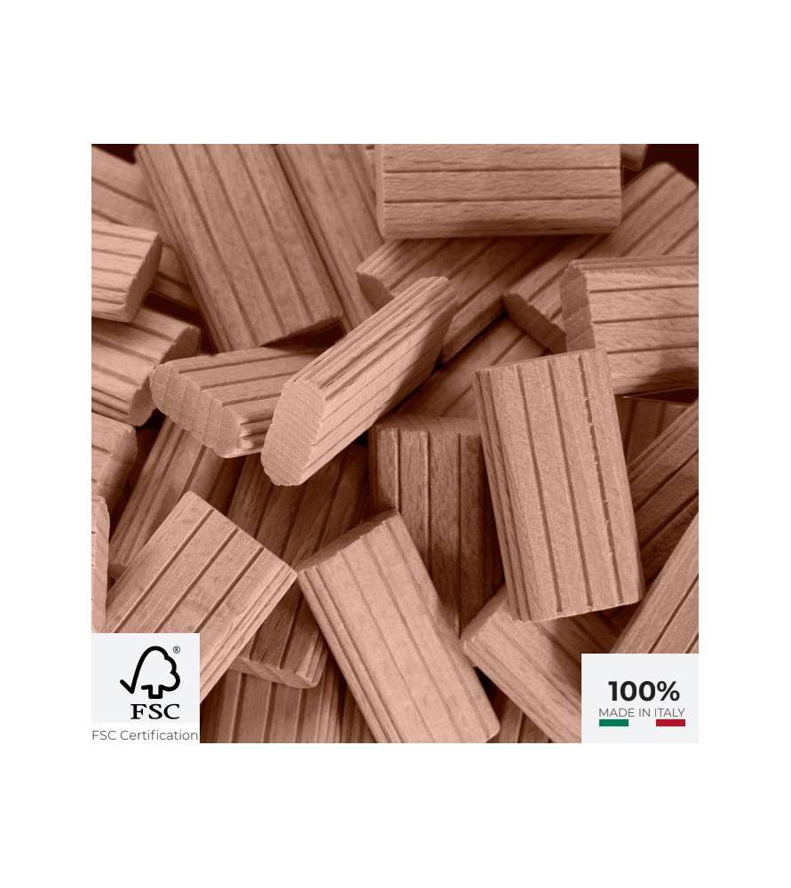 Espigas de unión de madera 6x40x20 mm para Festool Domino - 1140 piezas