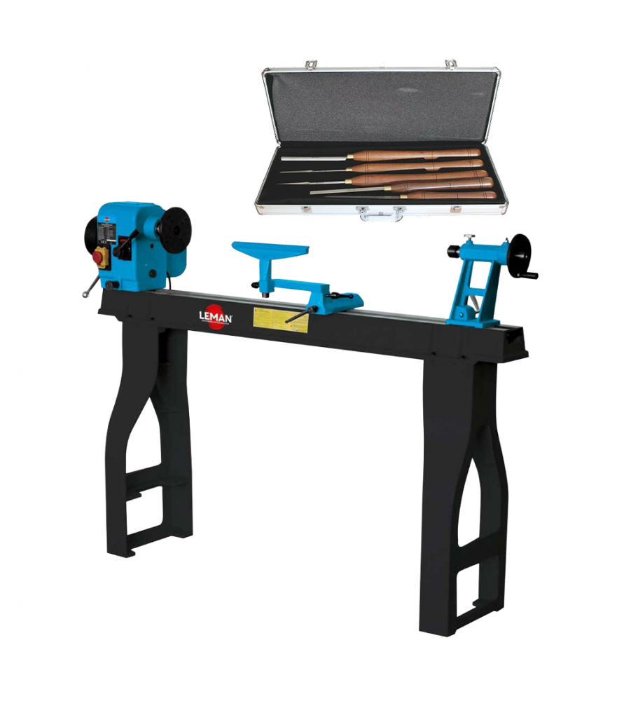 Tour à bois Leman TAB110 - 1100W + Coffret de gouges 870.500.05 offert