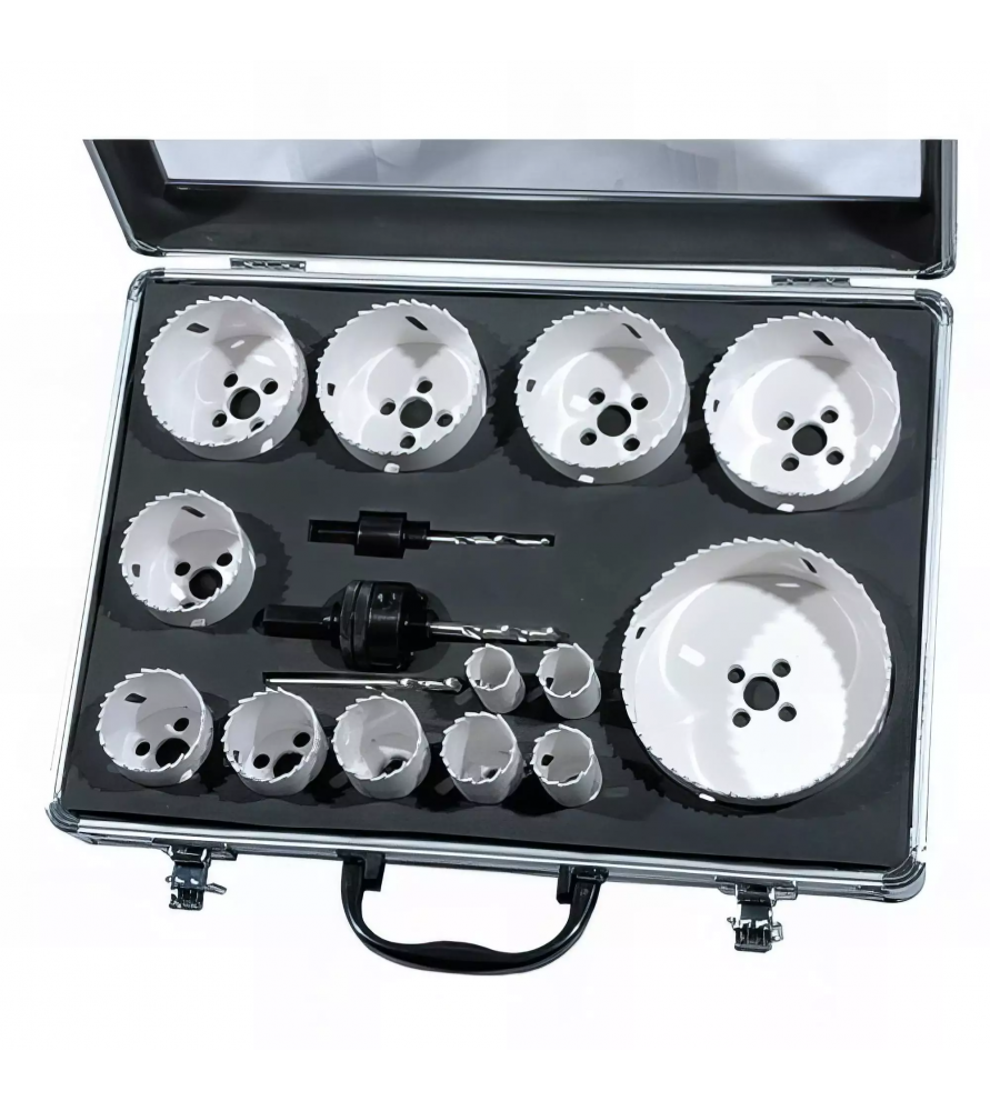 Juego de 13 brocas de núcleo bimetálicas, de 16 a 102 mm de diámetro, con 2 mandriles y 3 brocas - Leman ref 5013