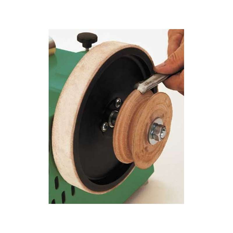 Leather honing wheel Scheppach for wet stone sharpener