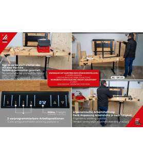 Établi réglable en hauteur électrique 1885 mm Holzmann WB210ELIFT