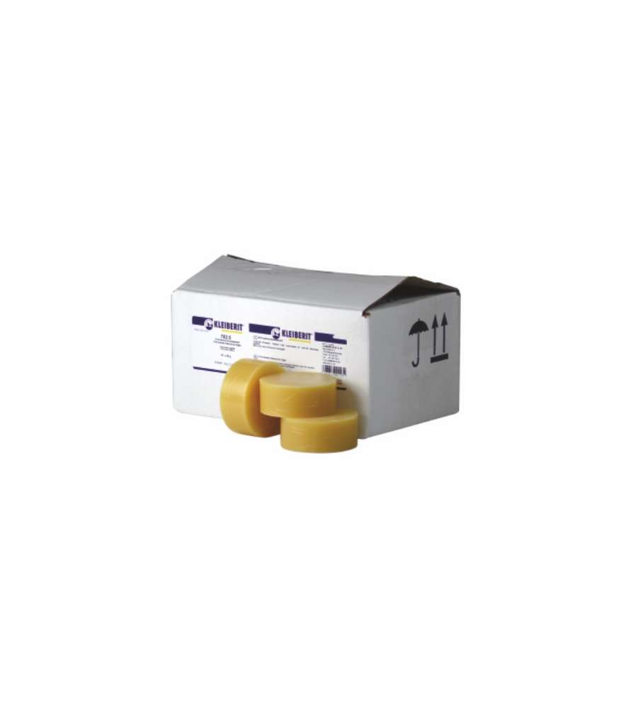 Colle thermofusible en pain Kleiberit 782.5 pour plaqueuse de chants manuelle – Transparent - Boite de 18 pièces