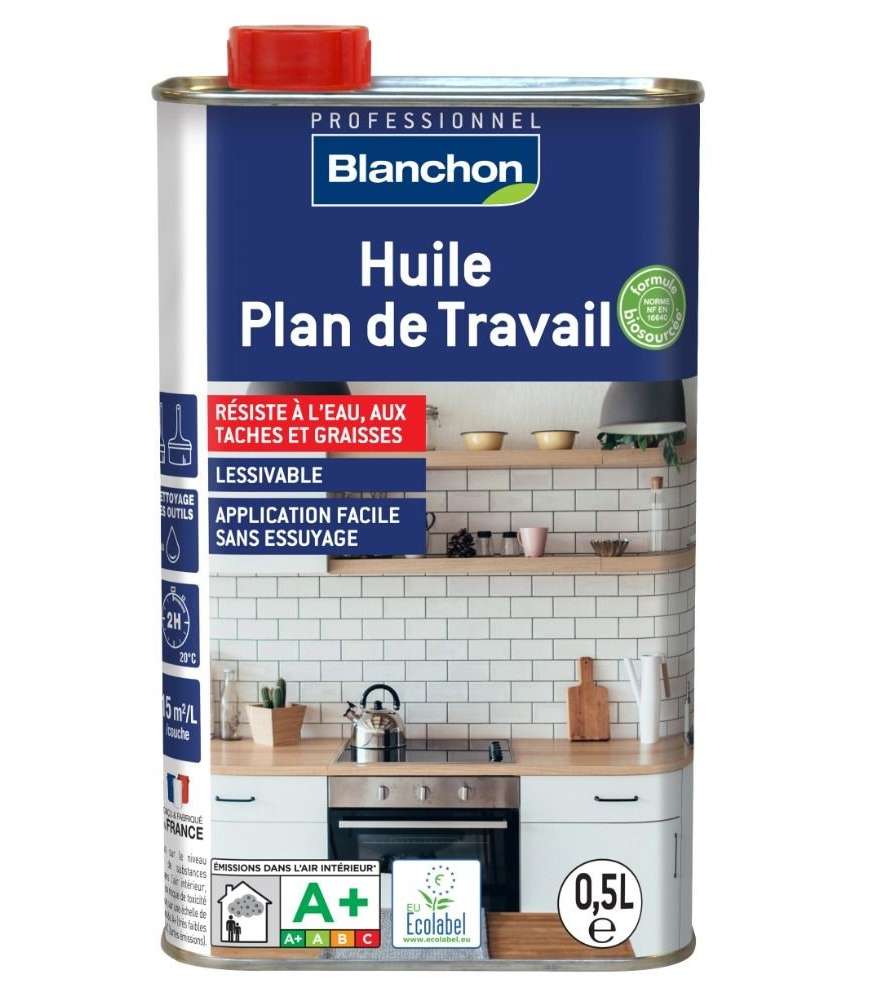 Blanchon Bio-Based Worktop Oil 0.5L – Wood Protection Clear Matte