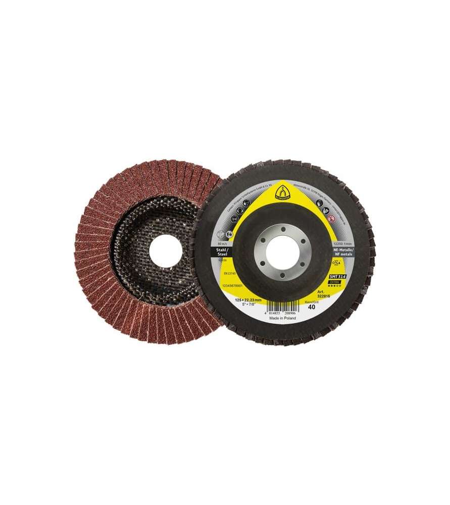 Klingspor SMT314 Extra Flap Disc Ø125 mm for Steel, Metal and Wood - Ref. 322818 - Grit 80 - Sold Individually