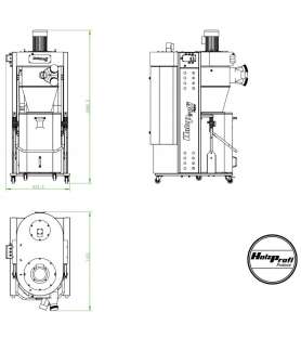 Zyklon-Absauganlage 240 Liter mit Doppelfiltration Holzprofi Master R400M-MONO - 230V