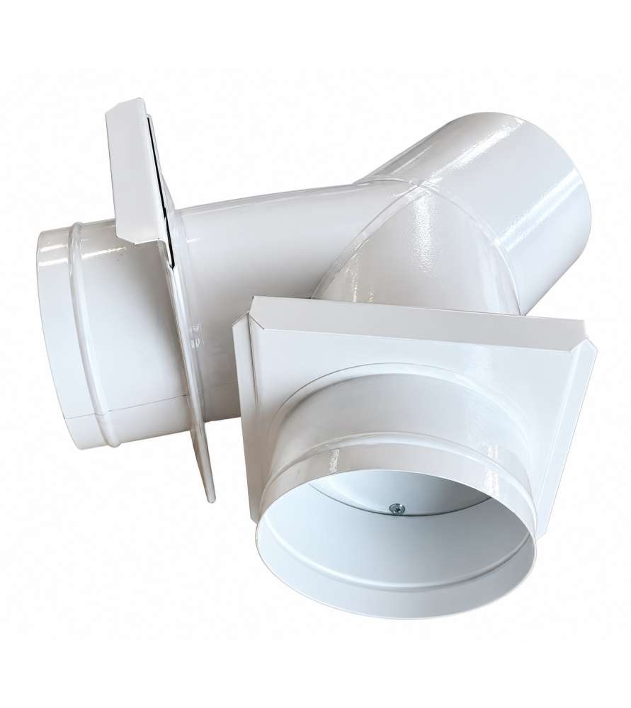 Y Raccordo di estrazione polvere 120 mm + 2 uscita 120 mm con trappola