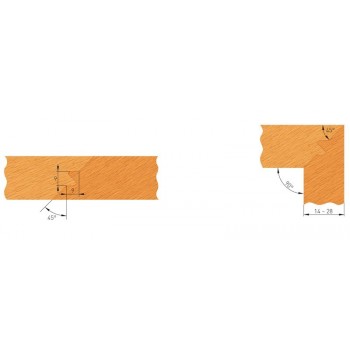 Mitre glue joint cutter head 45º for spindle moulder shaft 50 mm