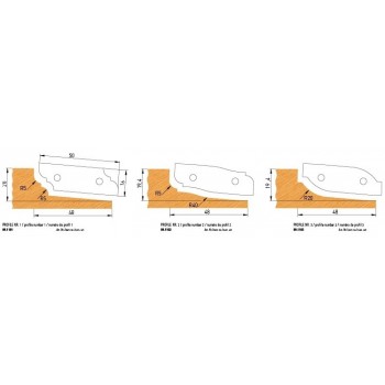 Dutheil Affutage. PORTE-OUTILS PLATE BANDE MULTI-PROFILS WS PP019070 Ø180  Al:50 Profile B Dessous Utilisation sur toupie