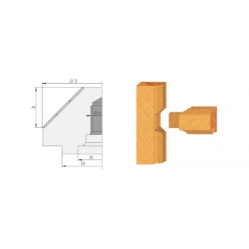 45° chamfer cutter head with screw M14