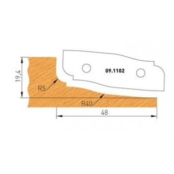 Set di 2 inserti in carburo di profilees modulo 2 - piano di lavoro