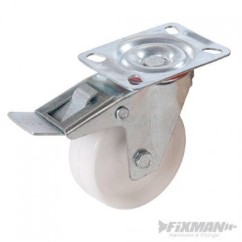 Braked Swivel Polypropylene Castor - Load 160 kg max