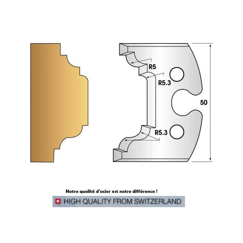 Jeu de 2 fers profiles hauteur  50X5.5 mm n° 204