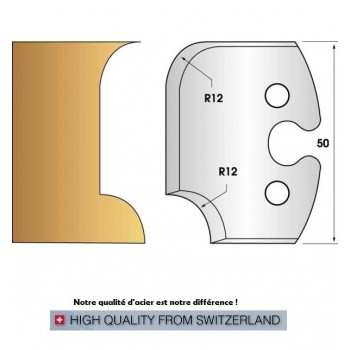 Pair of router bits height 50 mm n ° 206 - radius and fillet 12 mm