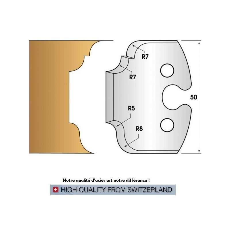 Jeu de 2 fers profiles hauteur  50X5.5 mm n° 207