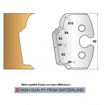 Jeu de 2 fers profiles hauteur  50X5.5 mm n° 208