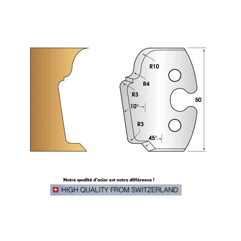 Jeu de 2 fers profiles hauteur  50X5.5 mm n° 208