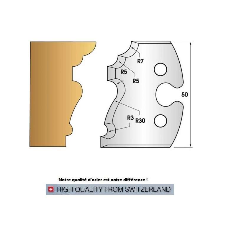 Jeu de 2 fers profiles hauteur  50X5.5 mm n° 210