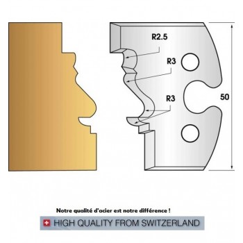 Jeu de 2 fers profiles hauteur  50X5.5 mm n° 213