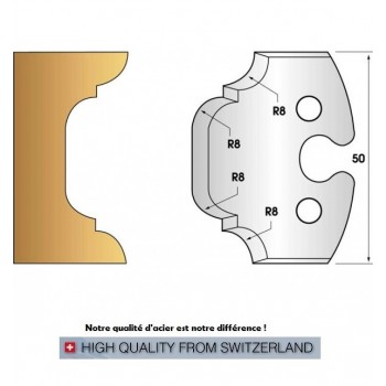 Profile knives or limiters 50 mm n° 214 - leave and quarter round 8 mm