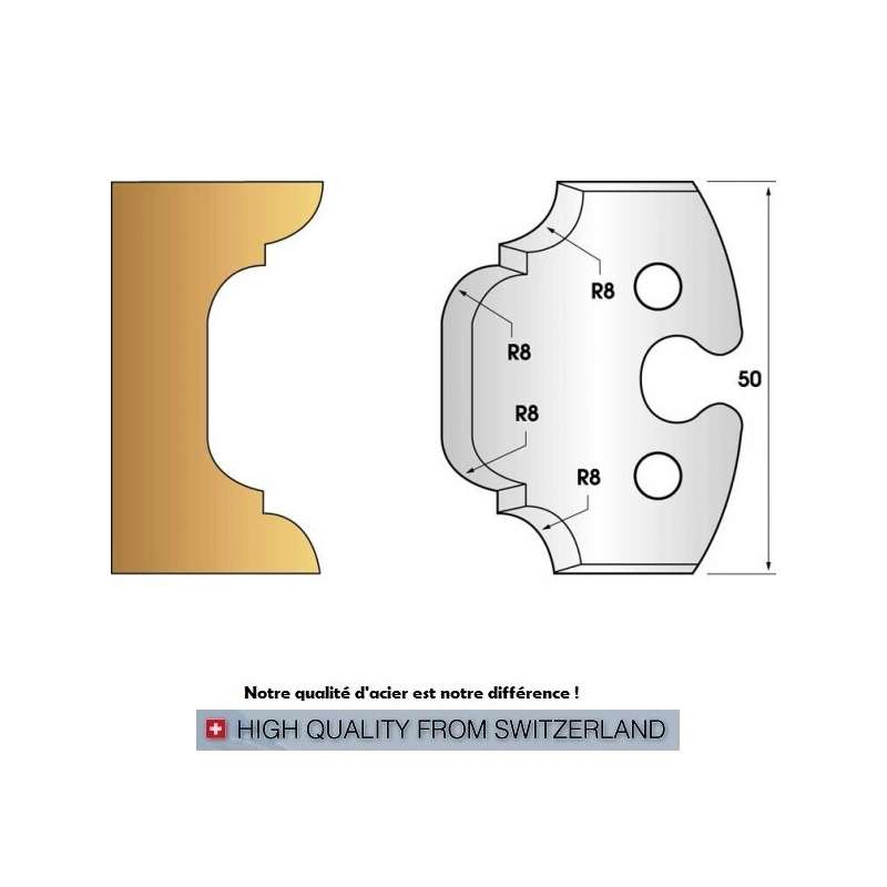 Jeu de 2 fers profiles hauteur  50X5.5 mm n° 214