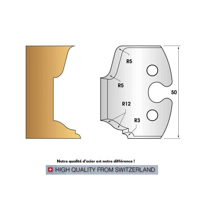 Jeu de 2 fers profiles hauteur  50X5.5 mm n° 217