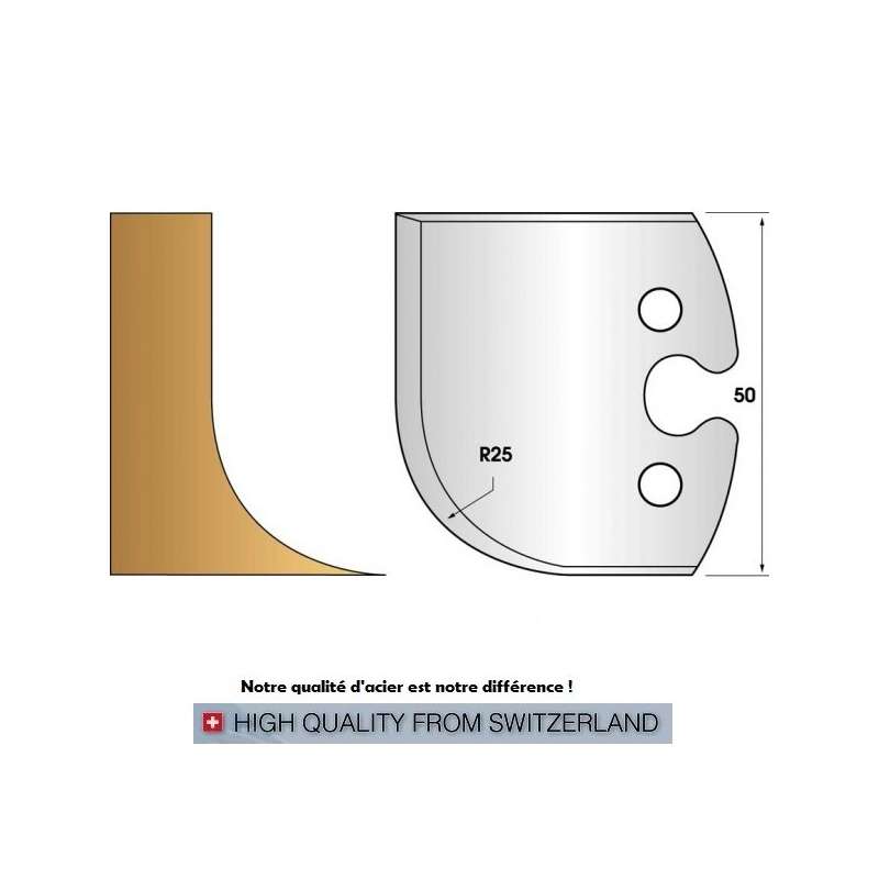 Profile knives or limiters 50 mm n° 218 - radius 25mm