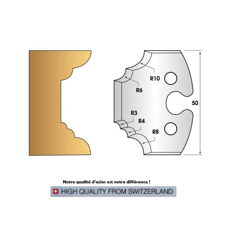 Jeu de 2 fers profiles hauteur  50X5.5 mm n° 220