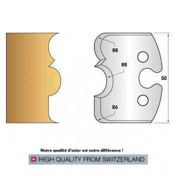 Profile knives or limiters of 50 mmn° 221 - - tore throat