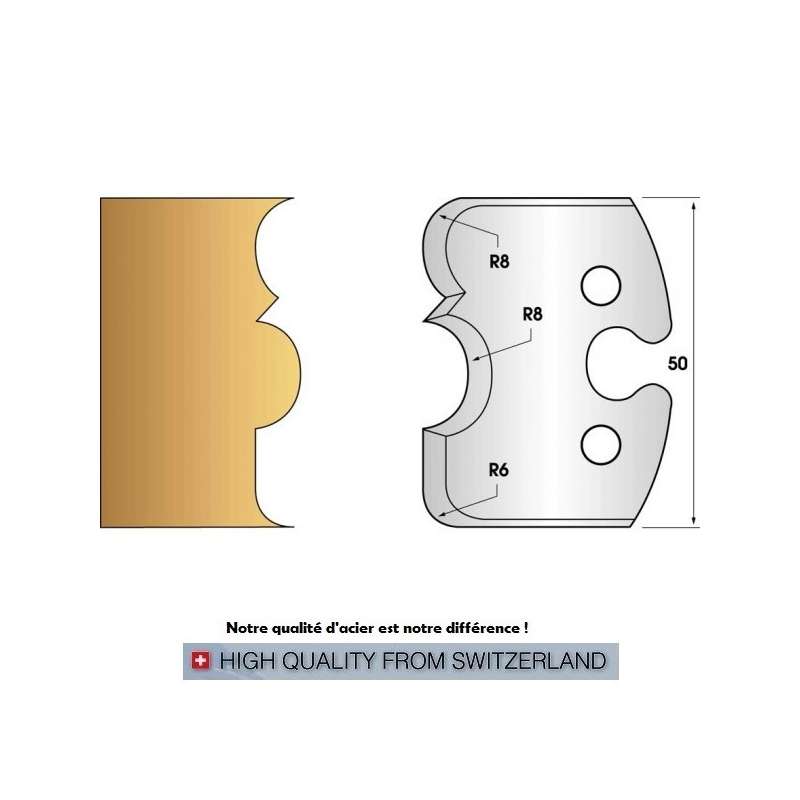 Profile knives or limiters of 50 mmn° 221 - - tore throat