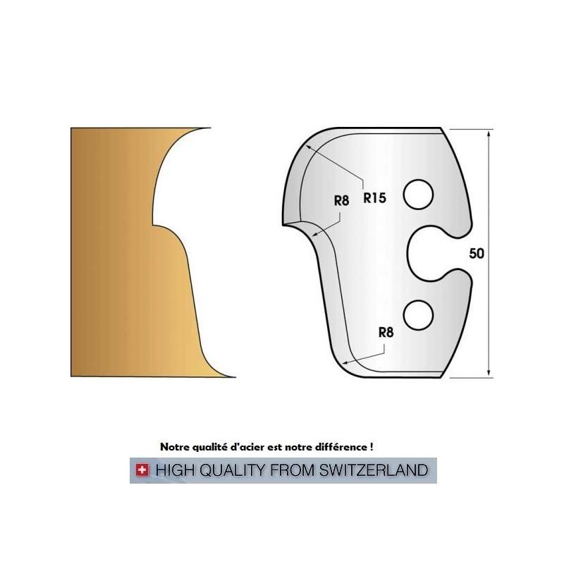 Jeu de 2 fers profiles hauteur  50X5.5 mm n° 224