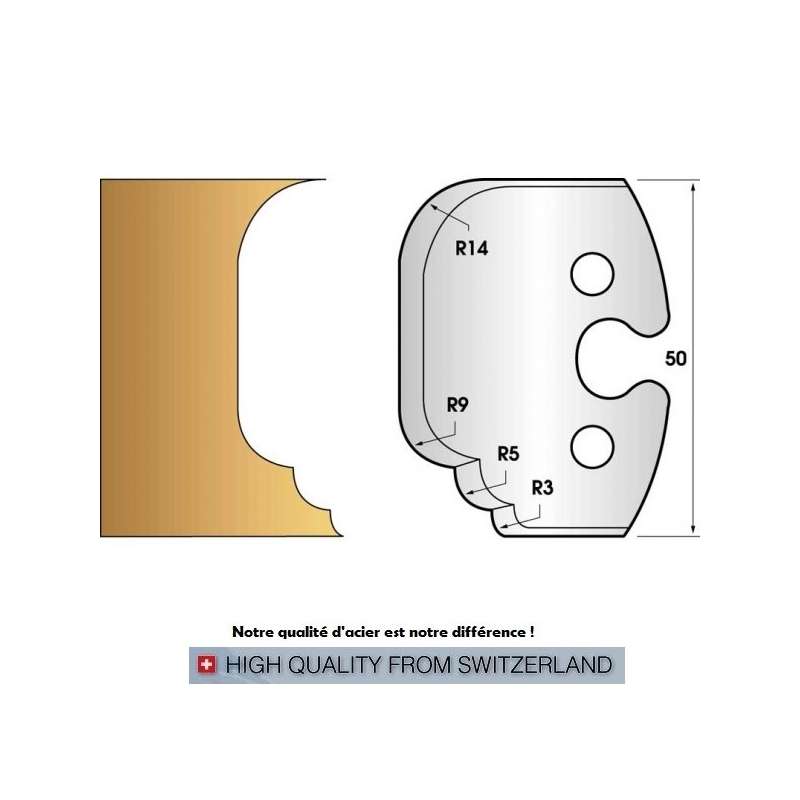 Jeu de 2 fers profiles hauteur  50X5.5 mm n° 225