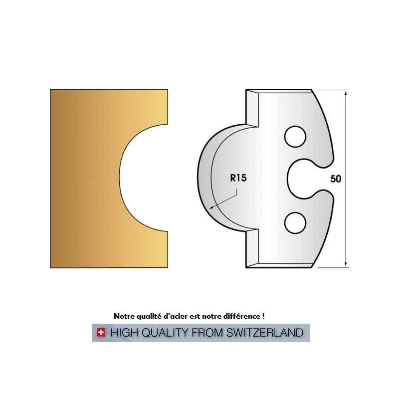 Profile knives or limiters 50 mm n° 226 - the mouth of a wolf, radius 15 mm