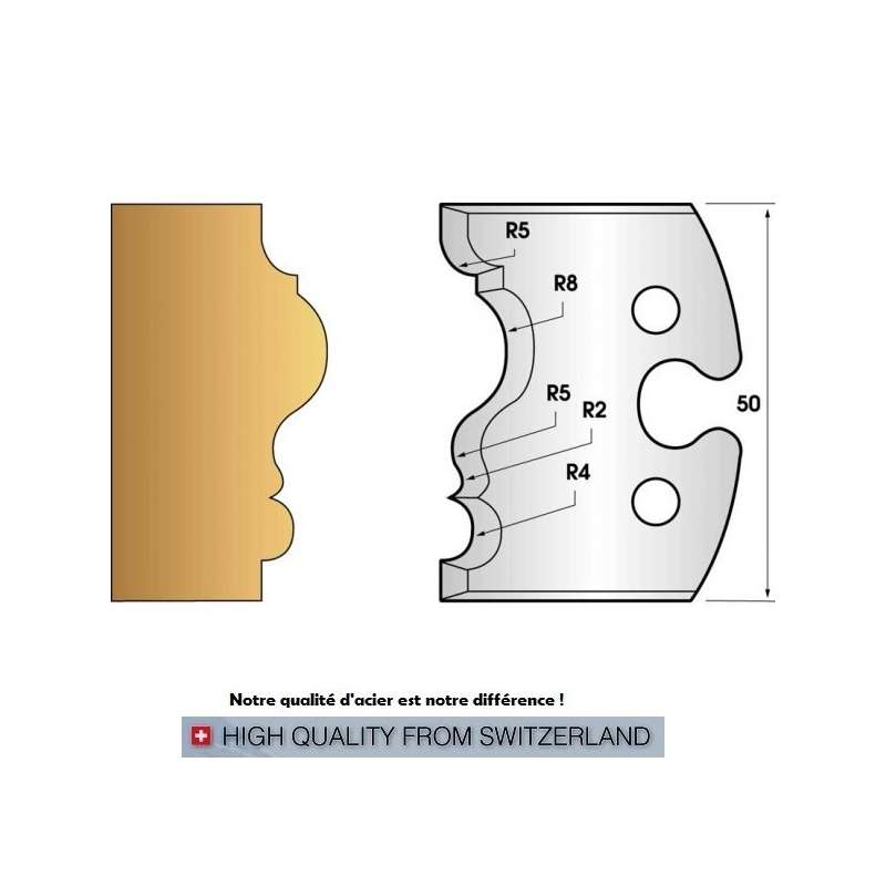 Jeu de 2 fers profiles hauteur  50X5.5 mm n° 228