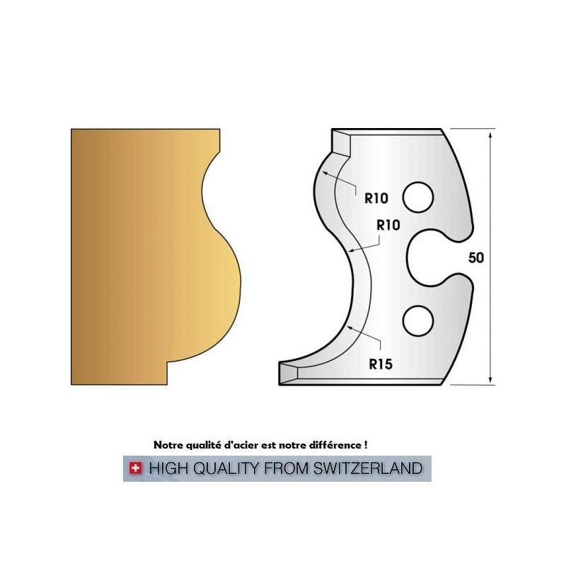 Jeu de 2 fers profiles hauteur  50X5.5 mm n° 229