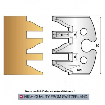 Profile knives or limiters 50 mm n° 232 - profile/counter-profile