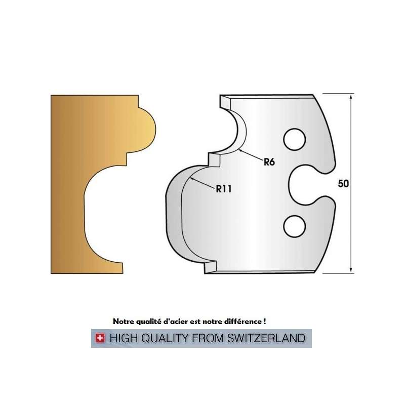 Jeu de 2 fers profiles hauteur  50X5.5 mm n° 234