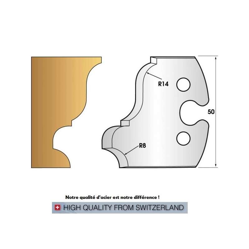 Jeu de 2 fers profiles hauteur  50X5.5 mm n° 235