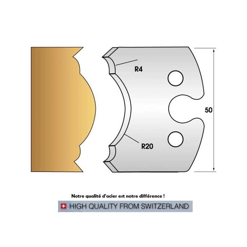 Jeu de 2 fers profiles hauteur  50X5.5 mm n° 242