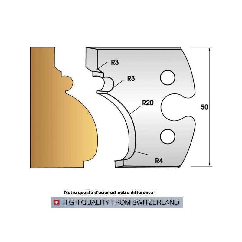 Jeu de 2 fers profiles hauteur  50X5.5 mm n° 243