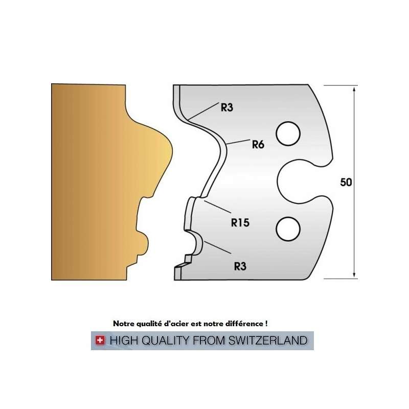 Jeu de 2 fers profiles hauteur  50X5.5 mm n° 244