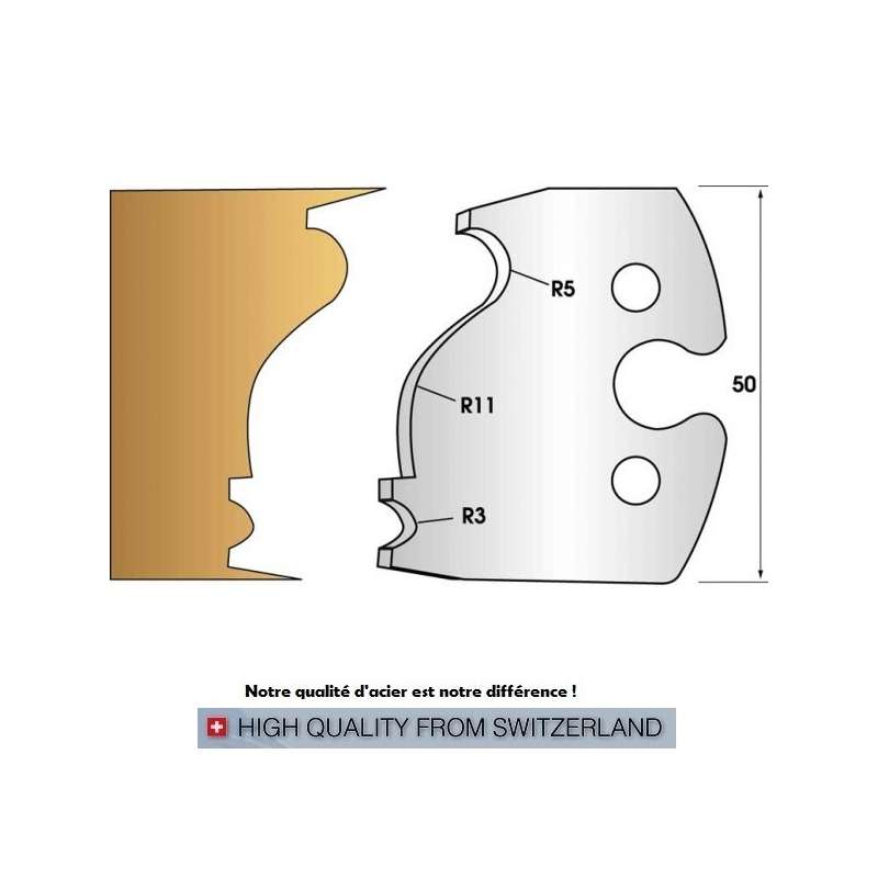 Jeu de 2 fers profiles hauteur  50X5.5 mm n° 247