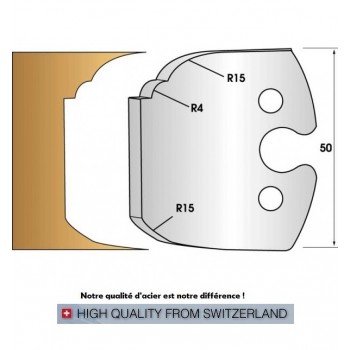 Paire de fers de toupie hauteur 50 mm n° 252 - double plate-bande