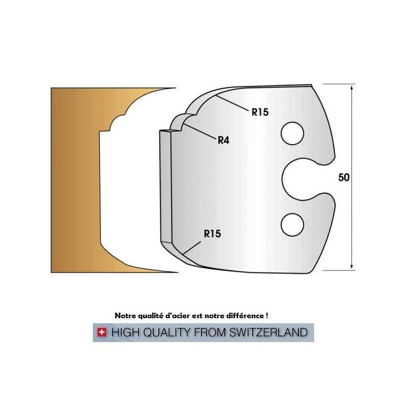 Profile knives or limiters 50 mm n° 252 - double flat-band