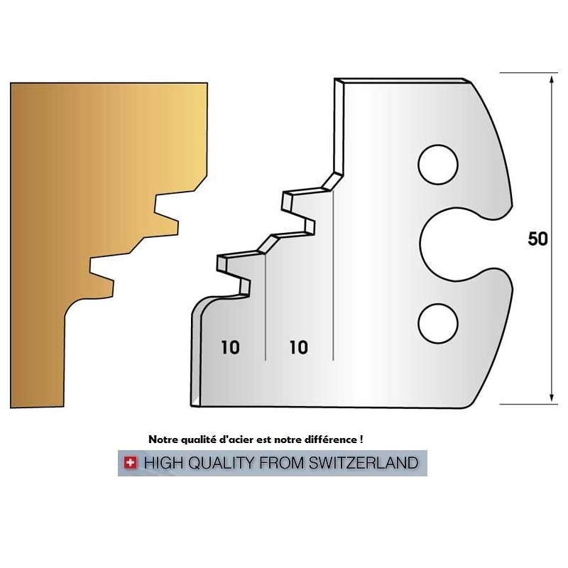 Jeu de 2 fers profiles hauteur  50X5.5 mm n° 253