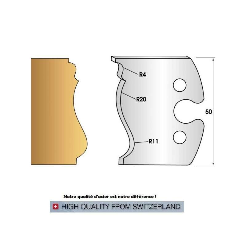 Jeu de 2 fers profiles hauteur  50X5.5 mm n° 254