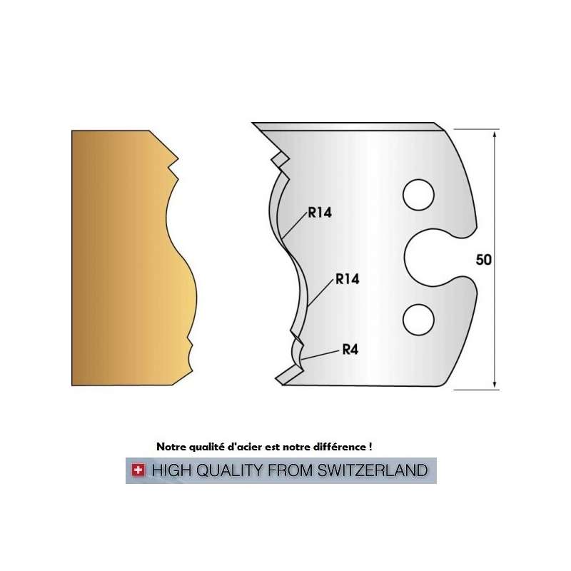 Jeu de 2 fers profiles hauteur  50X5.5 mm n° 255