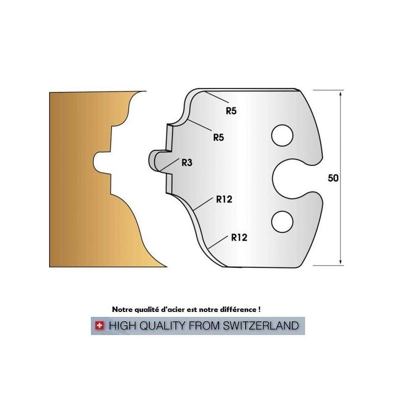 Jeu de 2 fers profiles hauteur  50X5.5 mm n° 256