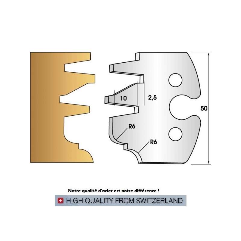 Jeu de 2 fers profiles hauteur  50X5.5 mm n° 257