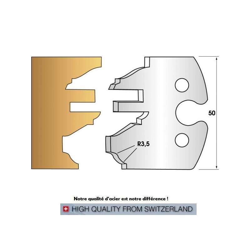 Jeu de 2 fers profiles hauteur  50X5.5 mm n° 258